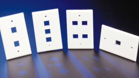 Image of 4 different wall plates from 1 hole to 4 holes